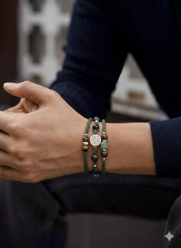 ست دستبند نقره 925 عیار مردانه خدا