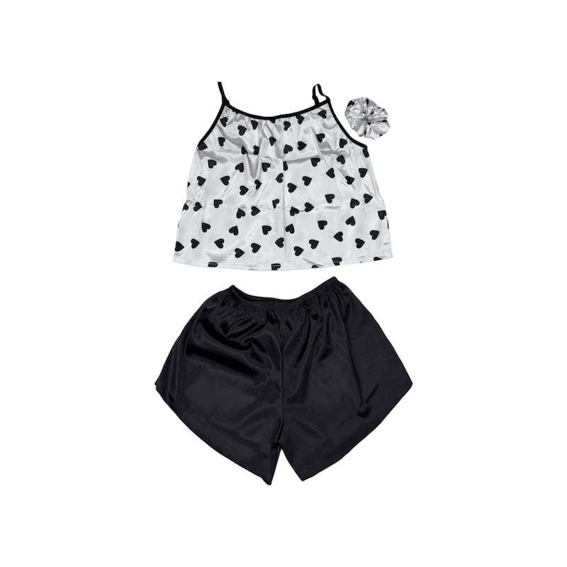 ست نیم تنه و شلوارک طرح قلب 098