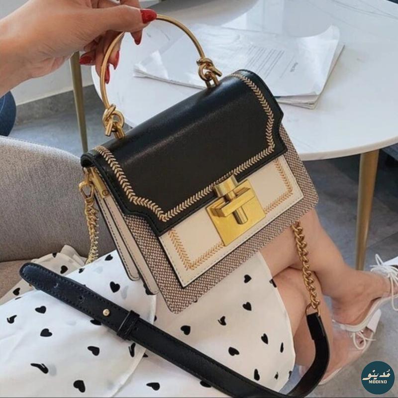 کیف زنانه دوشی دو رنگ وارداتی کد 2112