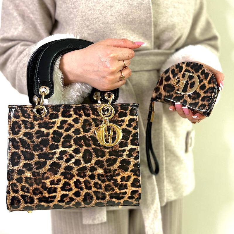 کیف مجلسی زنانه میس دیور پلنگی کوچک مدل Dior کد 2156