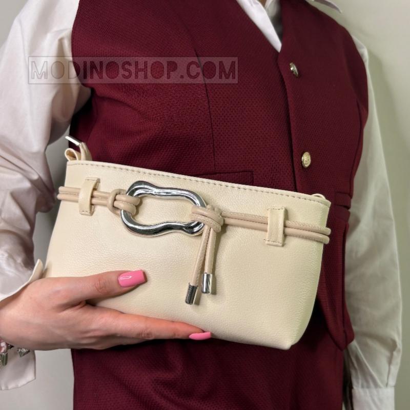 کیف دوشی و دستی زنانه مدل سگک‌دار طرح کارتیه کد 2058