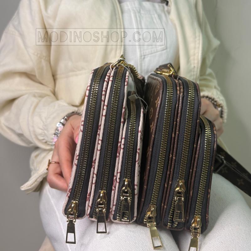 کیف زنانه سه زیپ طرح برند کد 2102