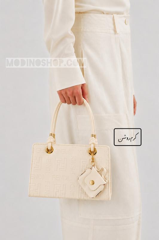 کیف زنانه دسته گره کرم روشن