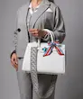 کیف زنانه دستی و دوشی سفید طرح کروکودیل