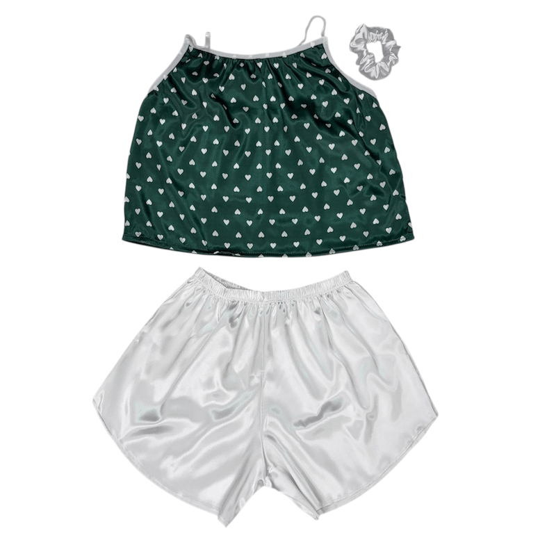 ست تاپ و شلوارک طرح قلبی 042