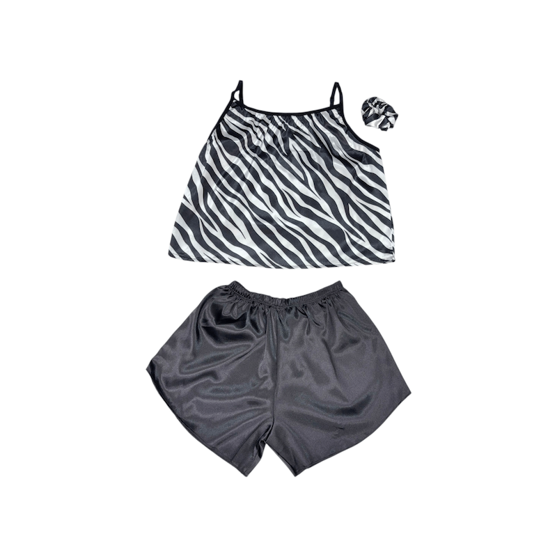 ست تاپ و شلوارک طرح زبرا 043