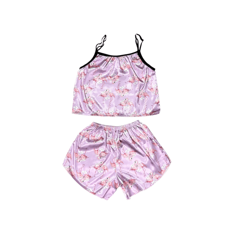 ست تاپ و شلوارک طرح فلامینگو 046