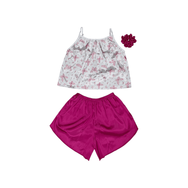 ست تاپ و شلوارک طرح پروانه 065