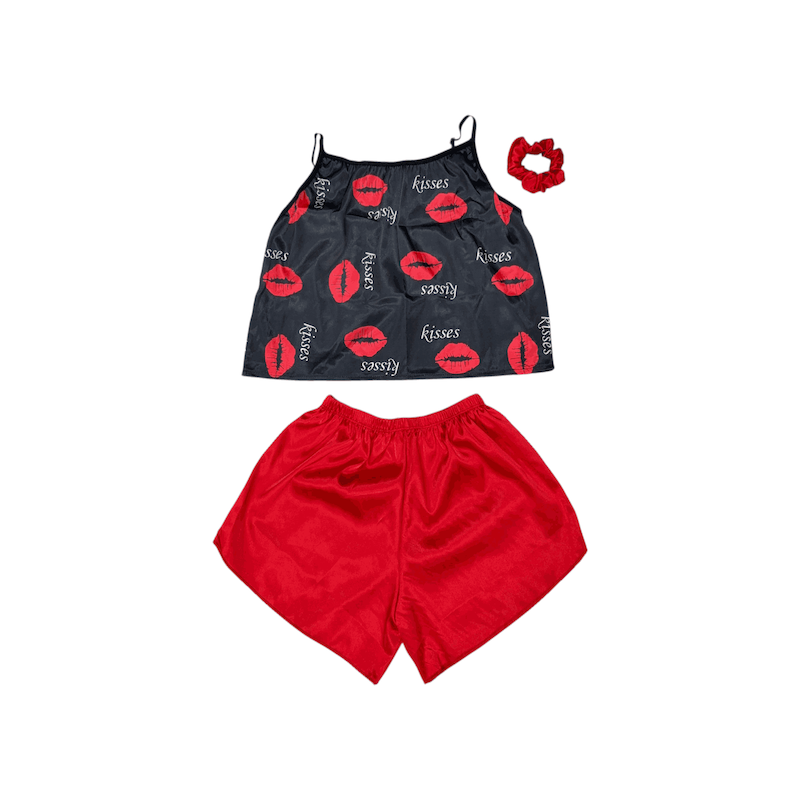 ست تاپ و شلوارک طرح بوسه 072