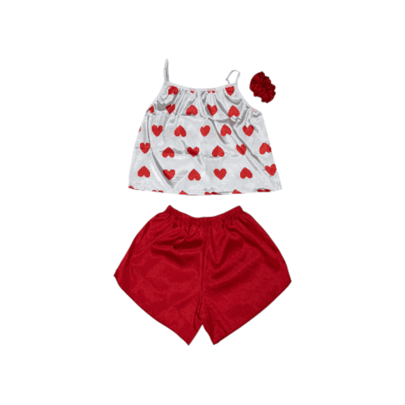 ست تاپ و شلوارک طرح قلب 073