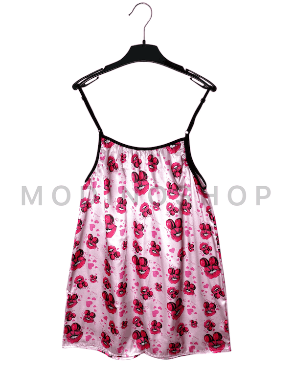 پیراهن ساتن طرح چری 246