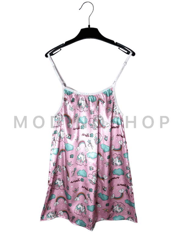 پیراهن ساتن طرح یونیکورن 244