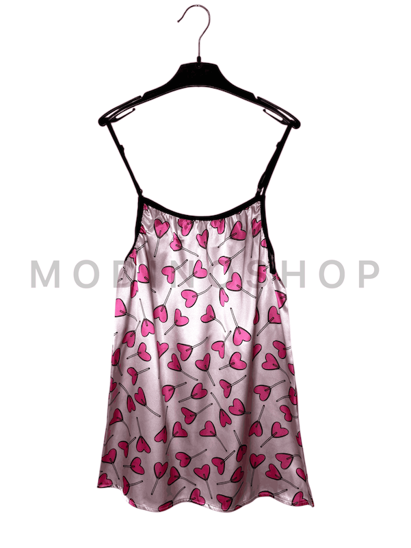 پیراهن ساتن طرح قلب 243