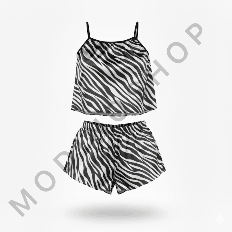 ست تاپ و شلوارک طرح زبرا 231