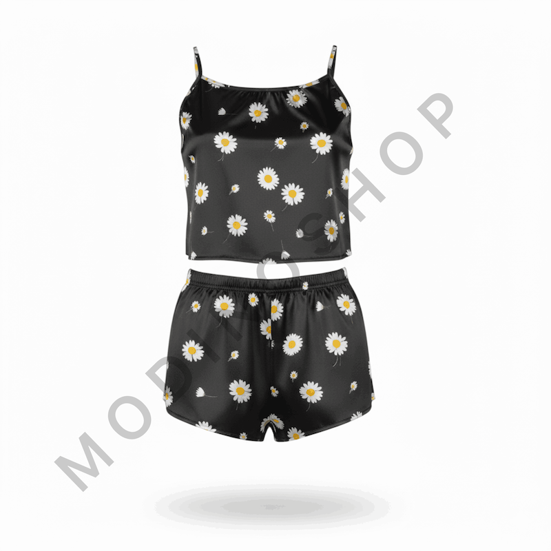 ست تاپ و شلوارک طرح گل 229