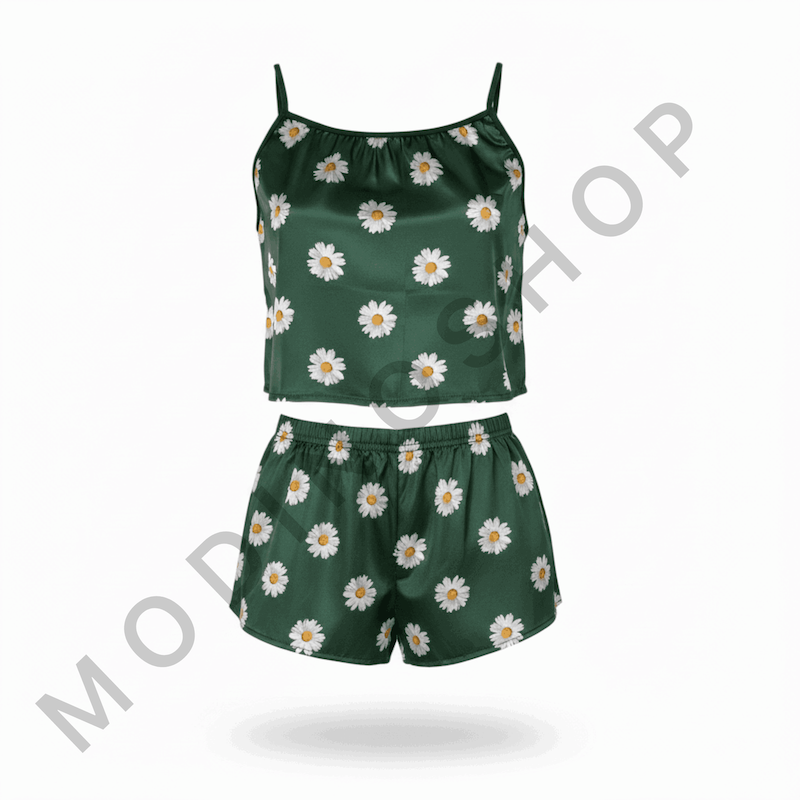 ست تاپ و شلوارک طرح گل 225