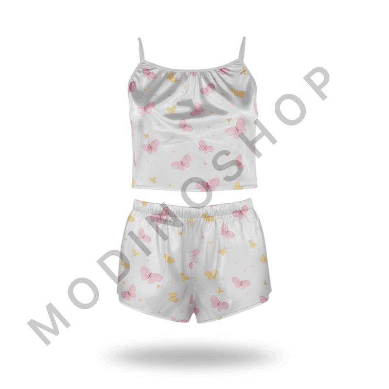 ست تاپ و شلوارک طرح پروانه 224