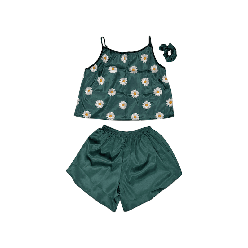 ست نیم تنه و شلوارک طرح گل 088