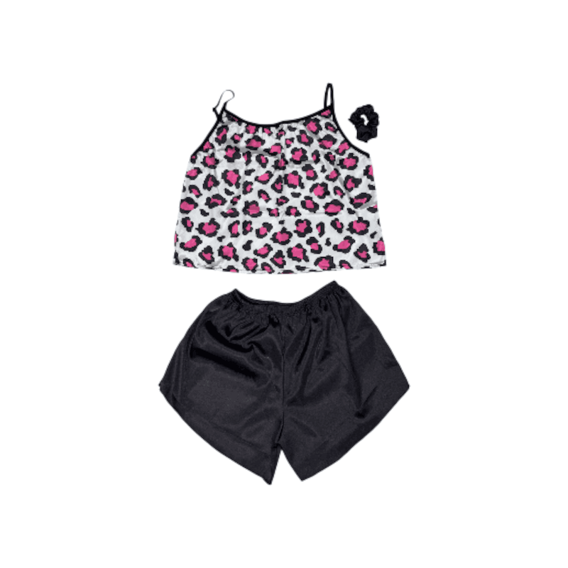 ست نیم تنه و شلوارک طرح پلنگی 092