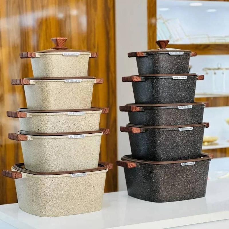 سرویس قابلمه مربعی 10 پارچه زیو مدل Z-7170