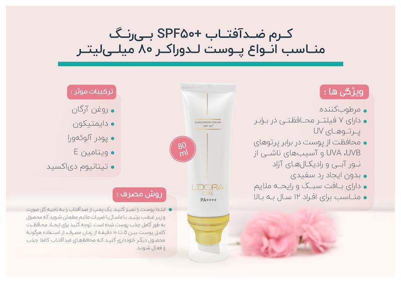 کرم ضدآفتاب بی رنگی کر(SPF50)