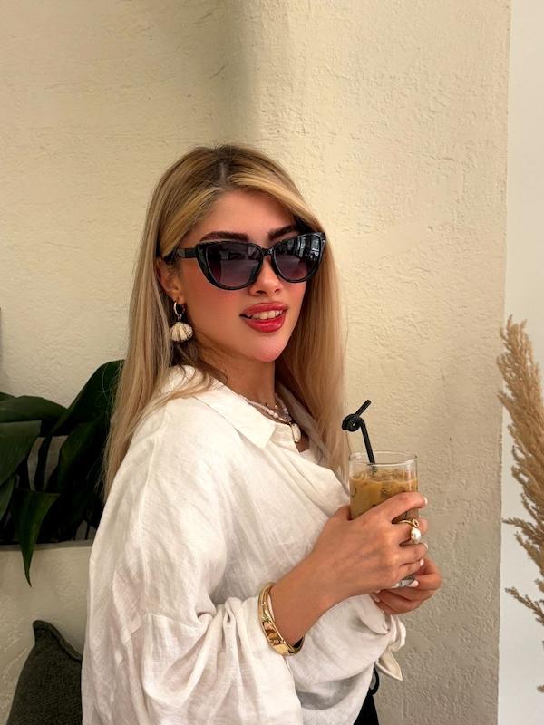 عینک گربه ای دسته طرح دار