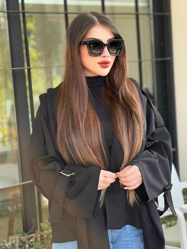 عینک افتابی مشکی ساده اورسایز