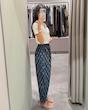 شلوار لینن طرح گل و بوته
