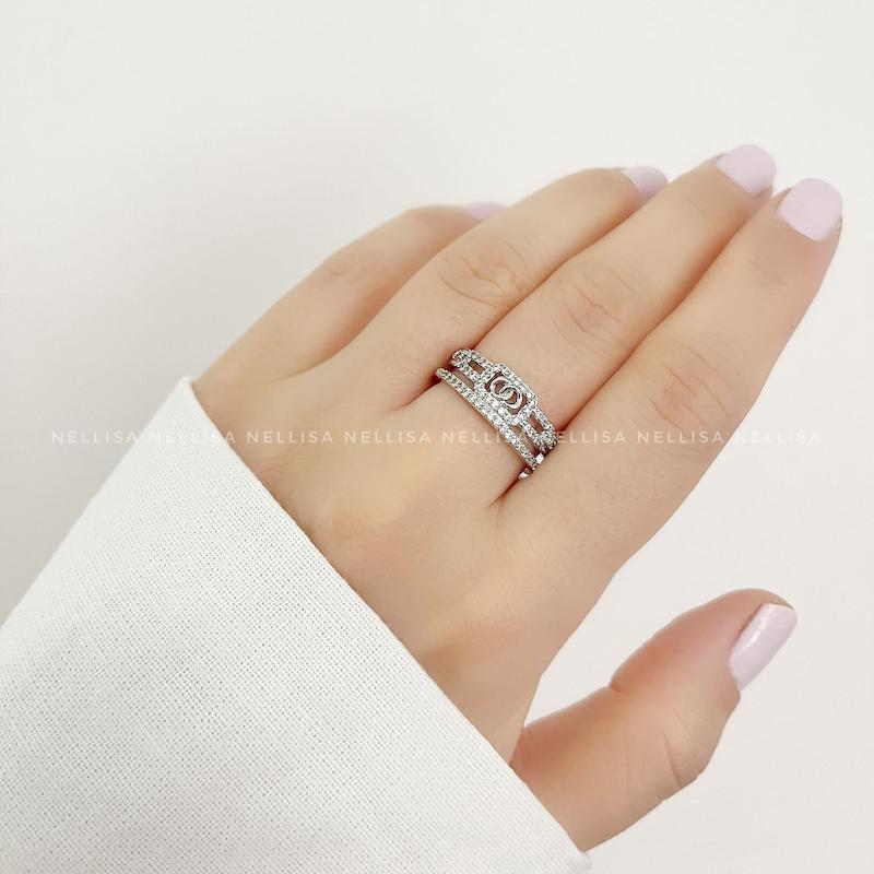انگشتر زنانه طرح چنل سواروسکی 