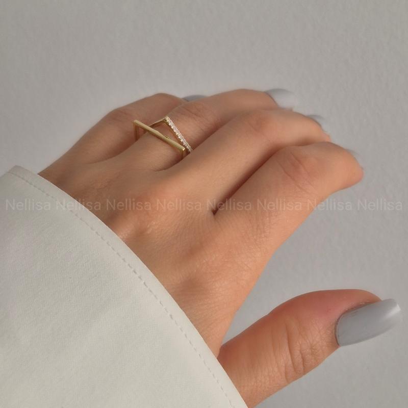 انگشتر زنانه مدرن هندسی  - کد 8709