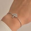 دستبند زنانه طرح درخت زندگی آبکاری نقره
