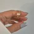 انگشتر طرح سنگ زنانه با حلقه دو ردیفه - کد 8705