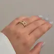 انگشتر ظریف زنانه زنجیری طرح جواهری - کد 8701