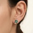 گوشواره فانتزی زنانه و مردانه میناکاری طرح شبدر
