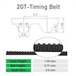تسمه GT2-6 عرض 6mm با مغزی نخ استیل Steel Wire رنگ سفید 