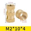 مهره برنجی آجدار سایز M2X10X4mm (بسته 10تایی)