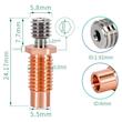 پیچ سوراخ دار اکسترودر E3D V6 دما بالا مس تیتانیوم یقه دار