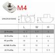 مهره تی T چکشی پروفیل اسلات 6 مدل M4-20