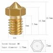 نازل هات اند برنجی 0.6mm برای فیلامنت 1.75