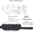 تسمه حلقه بسته GT2 عرض 6mm طول 200mm