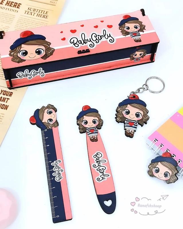 پک کامل جامدادی چوبی