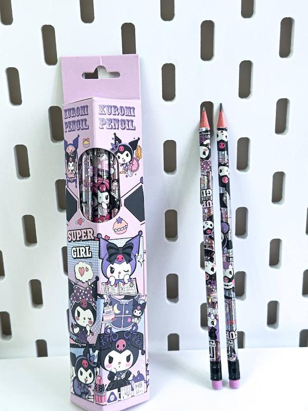 مداد سه گوش پاکن دار کرومی💜