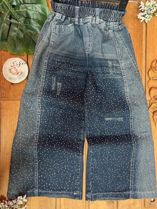 شلوار جین شافل فول نگین ۱۳۰۷