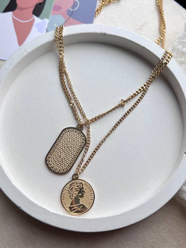 گردنبند دو لاین طرح طلا ۱۴۳۳