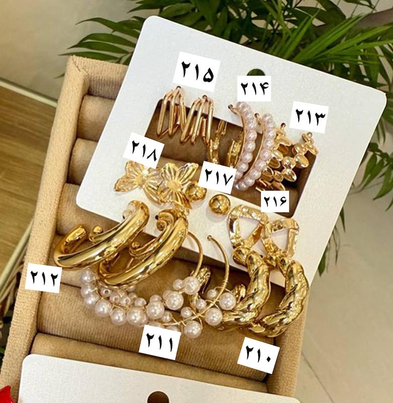 پک گوشواره طلایی  ۹ جفتی ۱۴۲۸