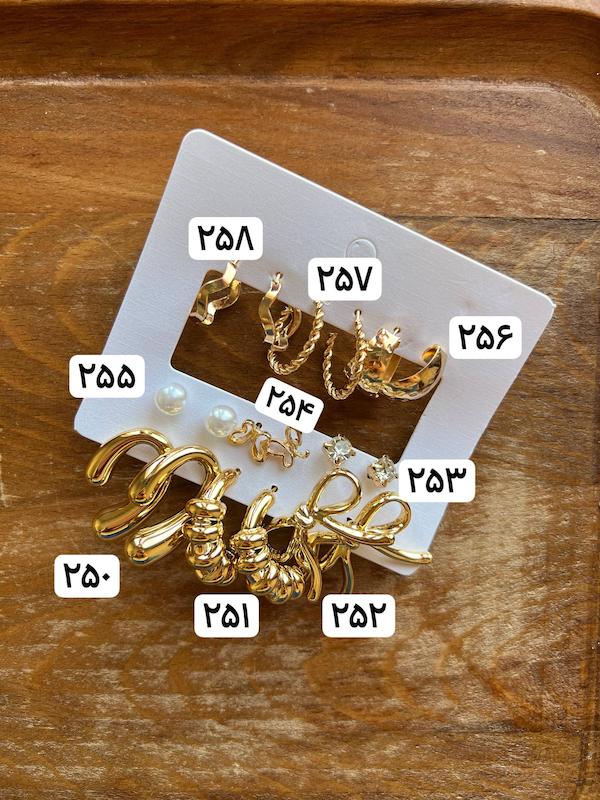 ✅پک گوشواره طلایی  ۹ جفتی ۱۴۲۸-