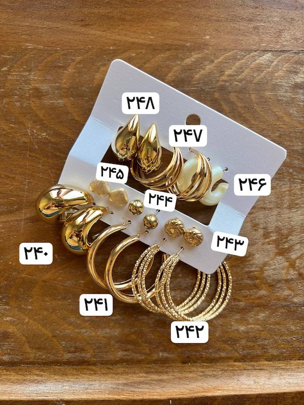 ✅پک گوشواره طلایی  ۹ جفتی ۱۴۲۸