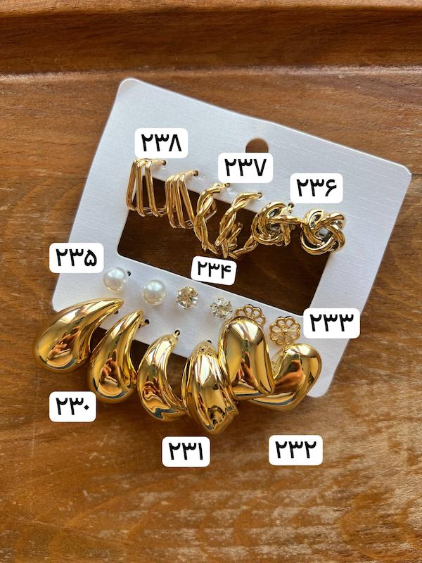 ✅پک گوشواره طلایی  ۹ جفتی ۱۴۲۸