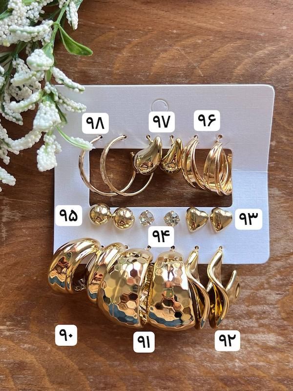 ✅پک گوشواره طلایی  ۹ جفتی ۱۴۲۸