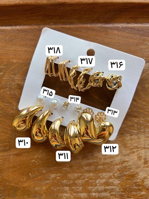 ✅پک گوشواره طلایی  ۹ جفتی ۱۴۲۸